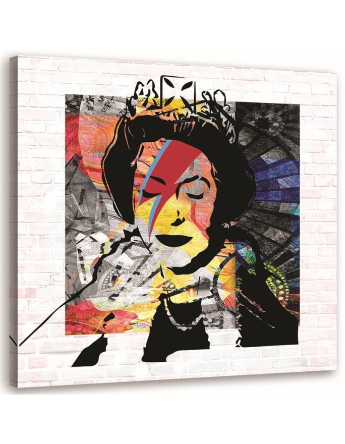 Wall art painting for a teenager's room - Banksy Queen of England | FEEBY