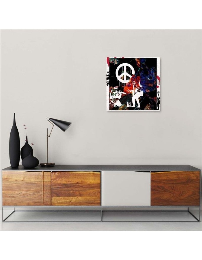 Obraz nowoczesny do pokoju - Banksy Żołnierze i znak pokoju
