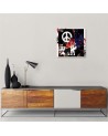 Modern Canvas painting for a room - Banksy Soldiers and peace sign | FEEBY