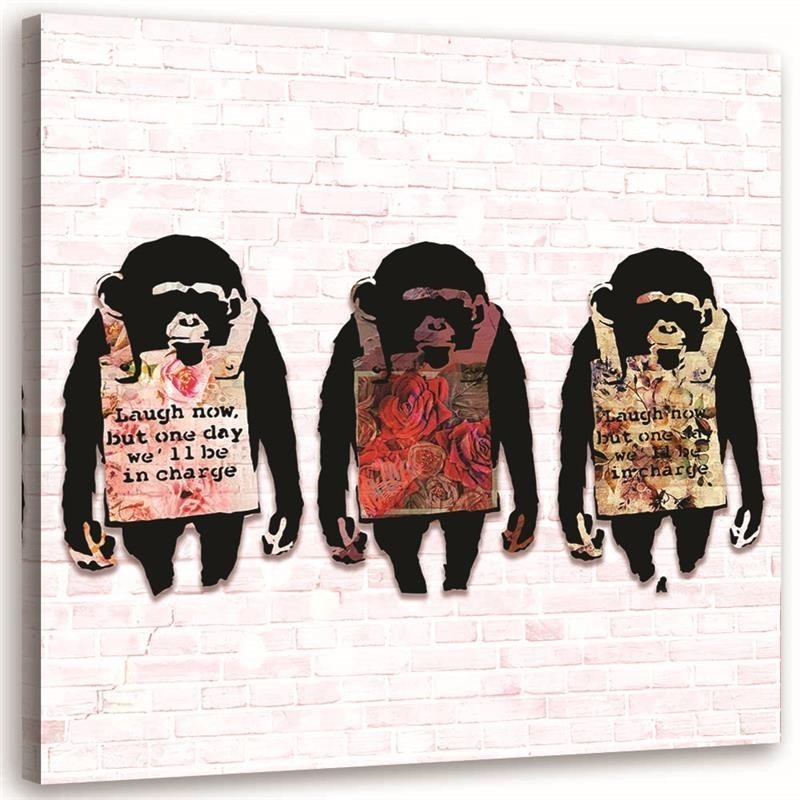 Banksy małpy - obrazy młodzieżowe do pokoju na ścianę