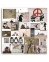 Banksy obrazy na płótnie - Mural Kolaż Street Art