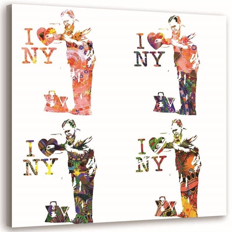 Wall art painting - Banksy mural I love New York 1-panel collage | FEEBY