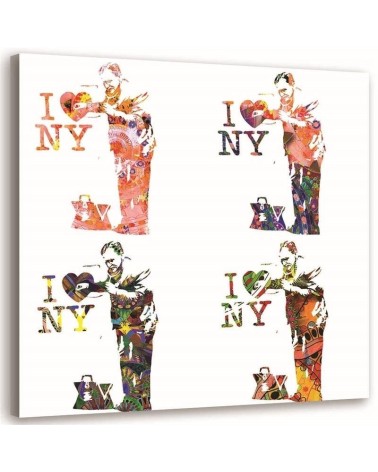 Leinwandbild - Banksy I love New York Wandbild Collage | Feeby