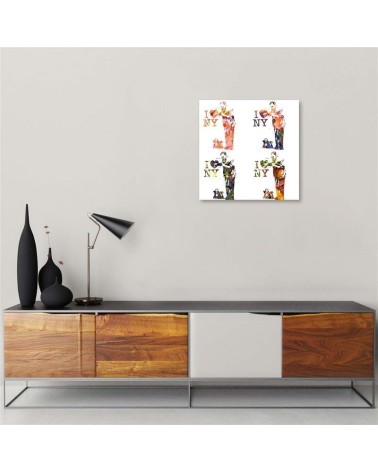 Leinwandbild - Banksy I love New York Wandbild Collage | Feeby