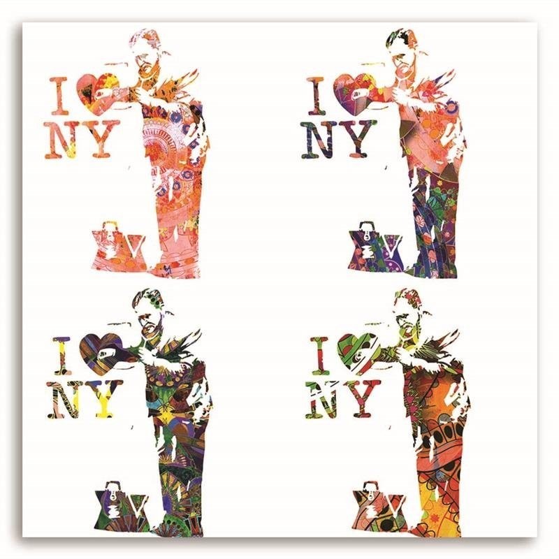Leinwandbild - Banksy I love New York Wandbild Collage | Feeby