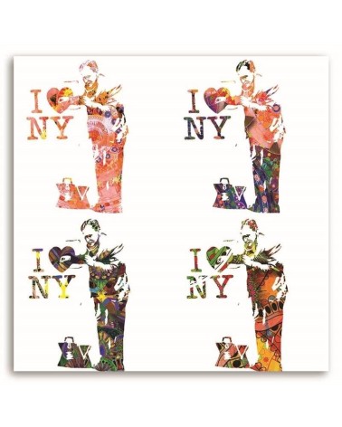 Leinwandbild - Banksy I love New York Wandbild Collage | Feeby