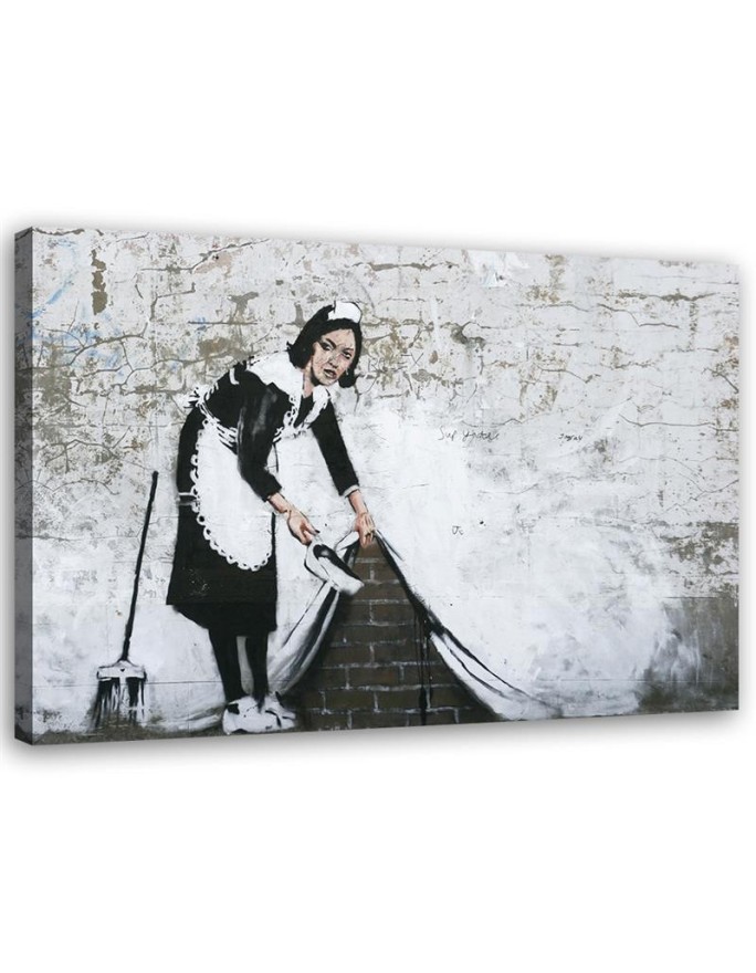 Bild auf Leinwand - Banksy maid - Wandmalerei Straßenkunst | Feeby