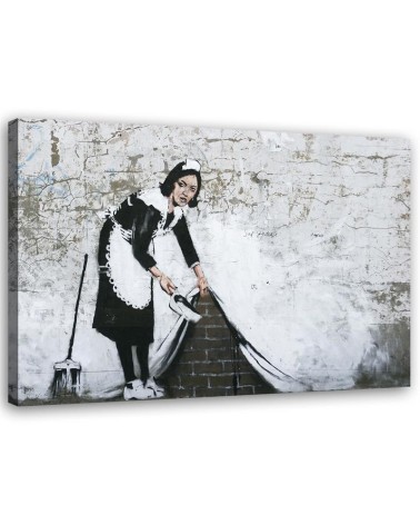 Bild auf Leinwand - Banksy maid - Wandmalerei Straßenkunst | Feeby