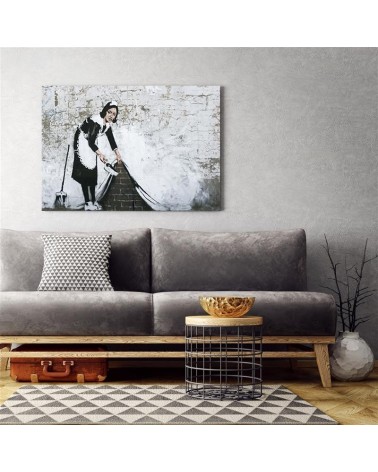 Bild auf Leinwand - Banksy maid - Wandmalerei Straßenkunst | Feeby