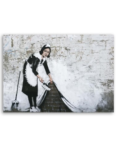 Bild auf Leinwand - Banksy maid - Wandmalerei Straßenkunst | Feeby