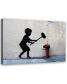 Banksy obrazy do pokoju nowoczesnego - Chłopiec z młotem mural