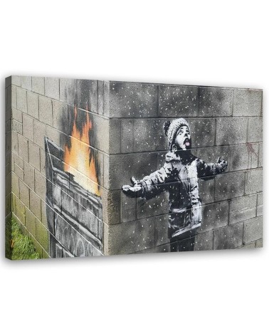 Leinwandbild - Port Talbot Junge Banksy-Wandbild | Feeby