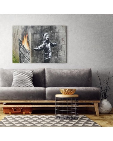 Leinwandbild - Port Talbot Junge Banksy-Wandbild | Feeby