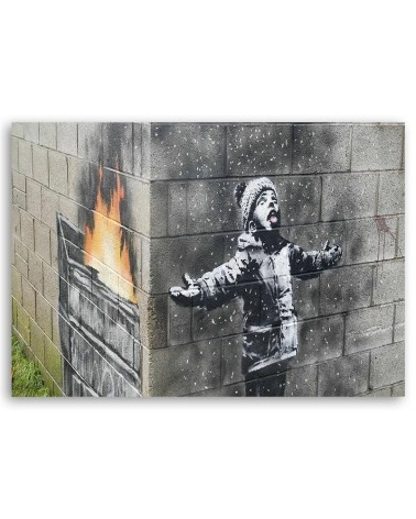 Leinwandbild - Port Talbot Junge Banksy-Wandbild | Feeby