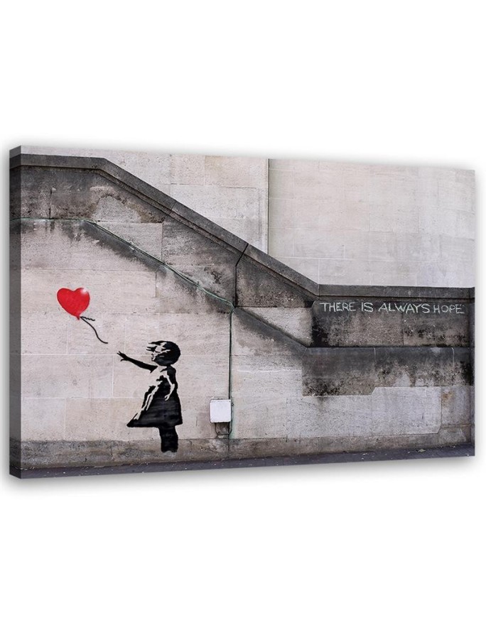 Leinwandbild - Banksy Fototapete Mädchen mit Luftballon | Feeby