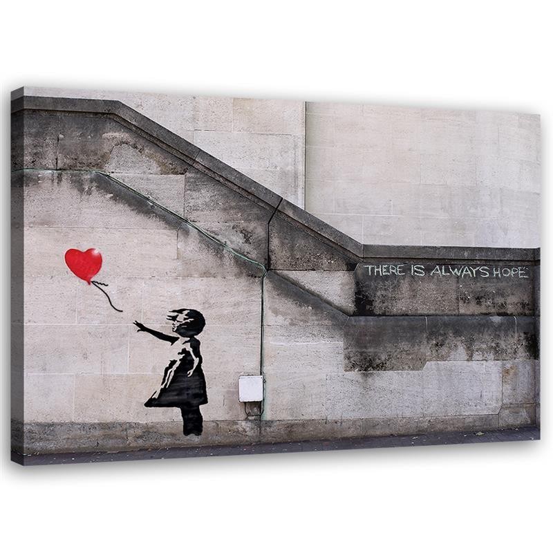 Leinwandbild - Banksy Fototapete Mädchen mit Luftballon | Feeby