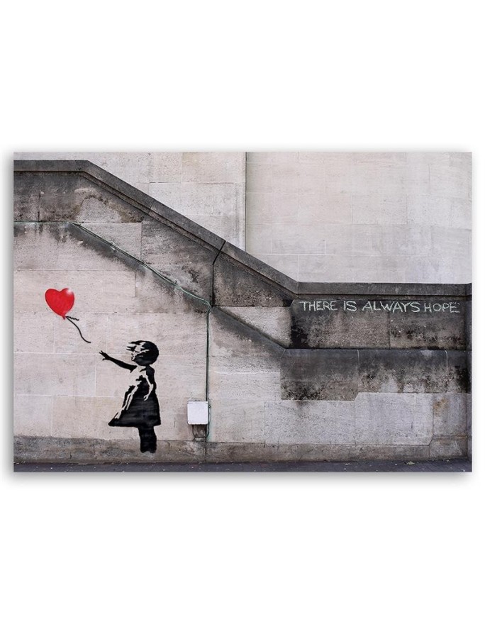 Obraz młodzieżowy na ścianę - Mural Banksy Dziewczynka z balonikiem