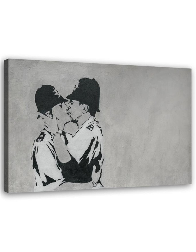 Obraz nowoczesny do pokoju - Całujący się policjanci mural Banksy