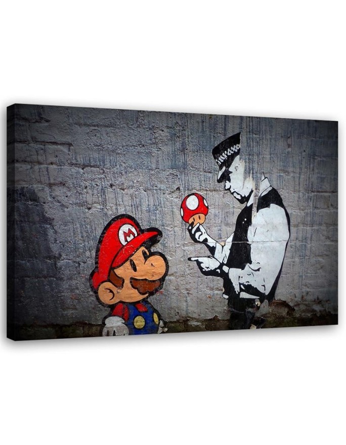 Banksy obrazy na ścianę - Policjant i Super Mario