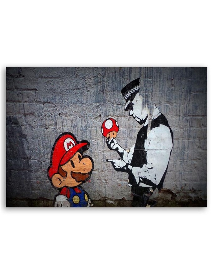 Banksy obrazy na ścianę - Policjant i Super Mario