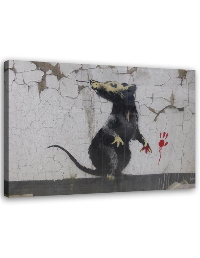 Obraz dla nastolatka do pokoju - Banksy Szczur street art