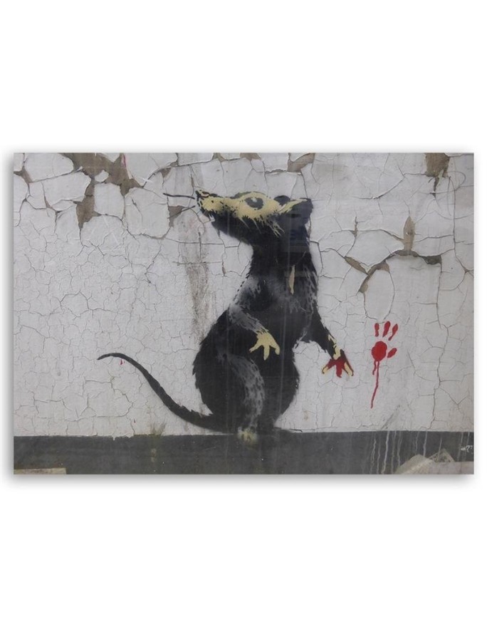 Obraz dla nastolatka do pokoju - Banksy Szczur street art