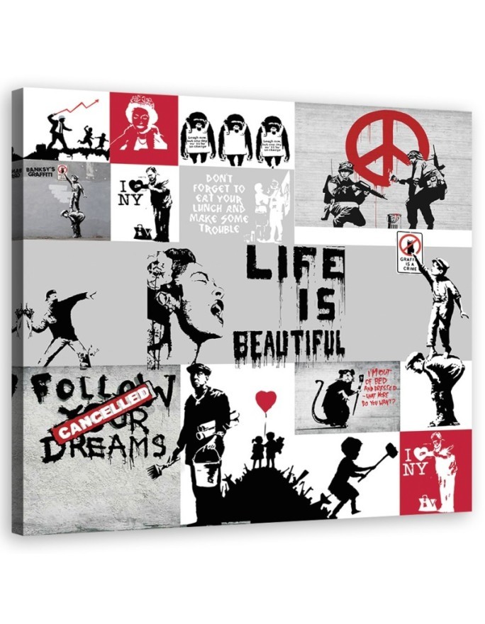 Leinwandbild - Banksy Composition Graffiti | Feeby