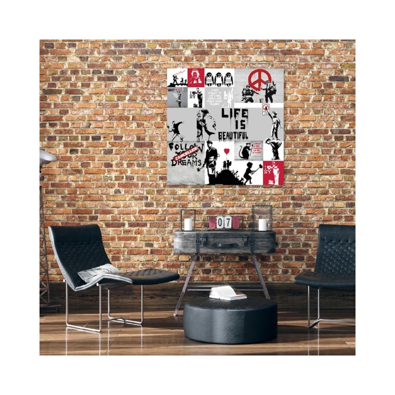 Leinwandbild - Banksy Composition Graffiti | Feeby