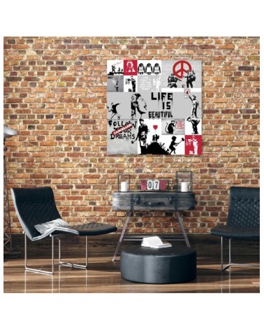 Leinwandbild - Banksy Composition Graffiti | Feeby