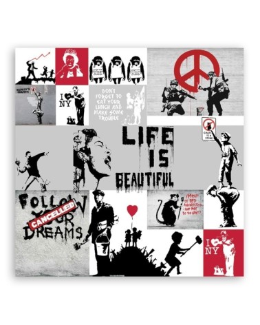 Leinwandbild - Banksy Composition Graffiti | Feeby
