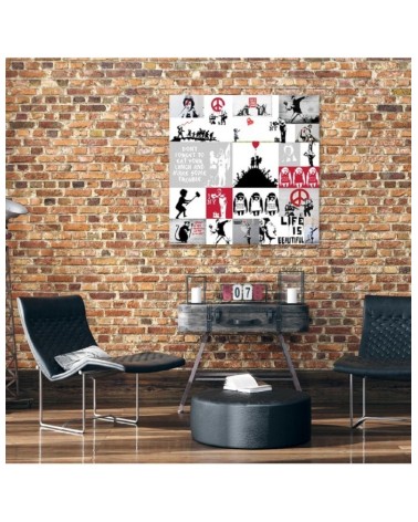 Bild auf Leinwand - Banksy Street Art Graffiti Collage | Feeby
