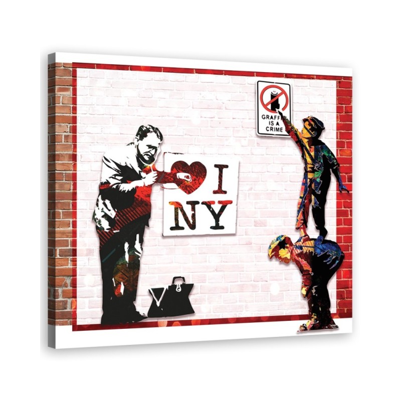 Dekoratives Leinwandbild - Banksy und Love New York | Feeby