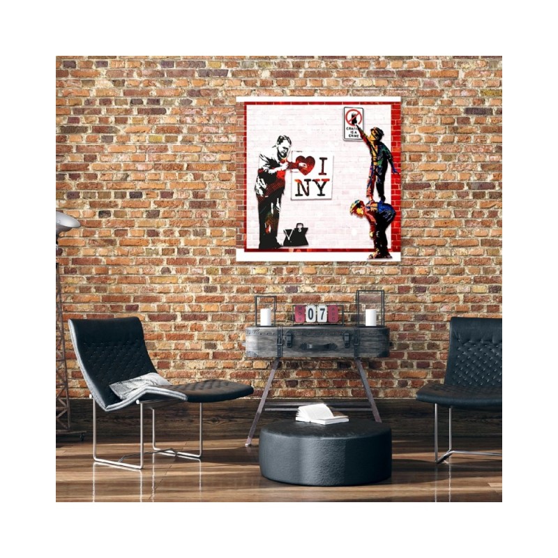 Dekoratives Leinwandbild - Banksy und Love New York | Feeby