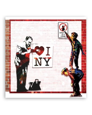 Dekoratives Leinwandbild - Banksy und Love New York | Feeby