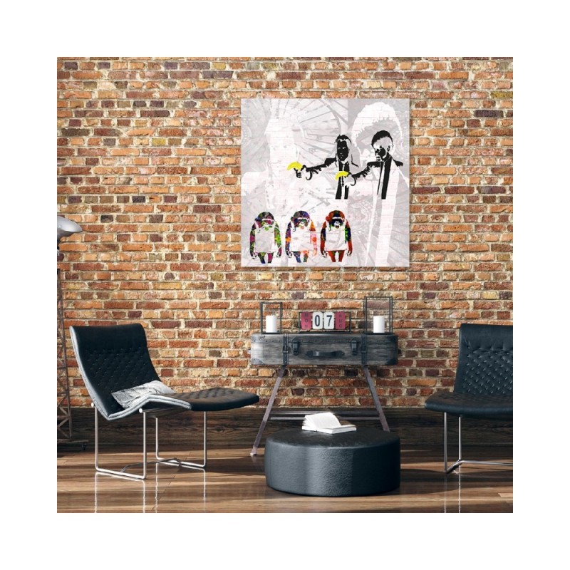 Leinwanddruck - Banksy Pulp Fiction und Affen | Feeby