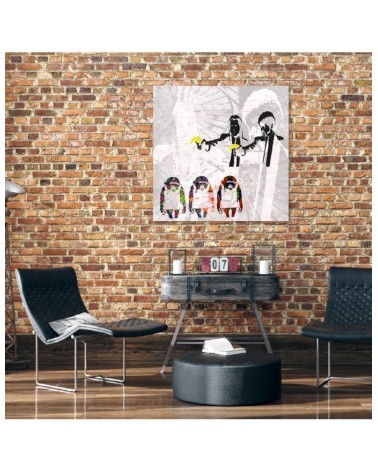 Leinwanddruck - Banksy Pulp Fiction und Affen | Feeby