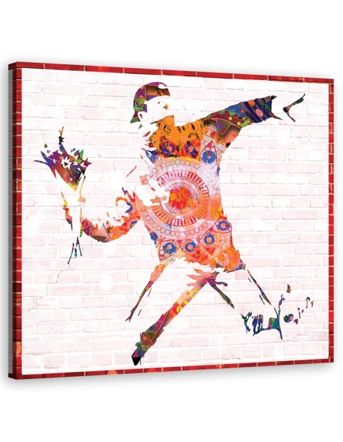 Bild auf Leinwand - Banksy Blumenwerfer | Feeby