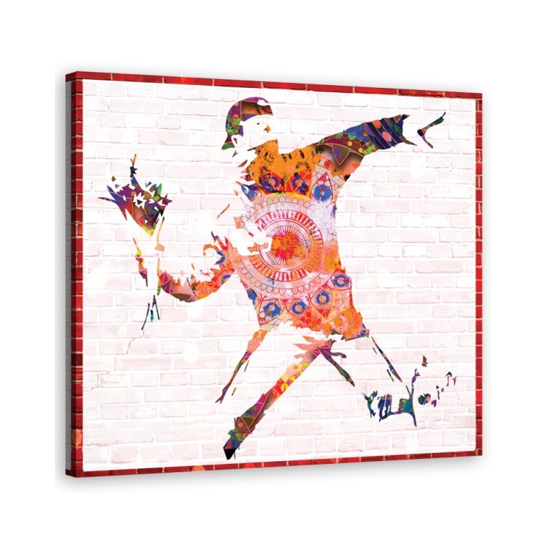 Bild auf Leinwand - Banksy Blumenwerfer | Feeby
