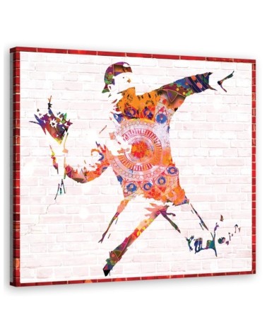 Bild auf Leinwand - Banksy Blumenwerfer | Feeby