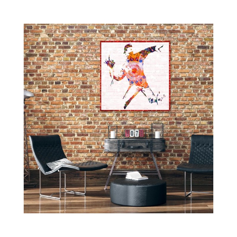 Bild auf Leinwand - Banksy Blumenwerfer | Feeby
