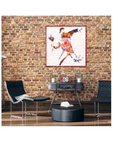 Bild auf Leinwand - Banksy Blumenwerfer | Feeby