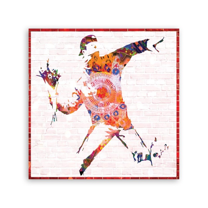 Bild auf Leinwand - Banksy Blumenwerfer | Feeby