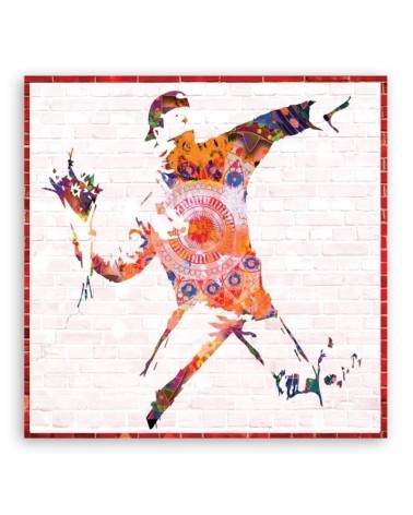 Bild auf Leinwand - Banksy Blumenwerfer | Feeby