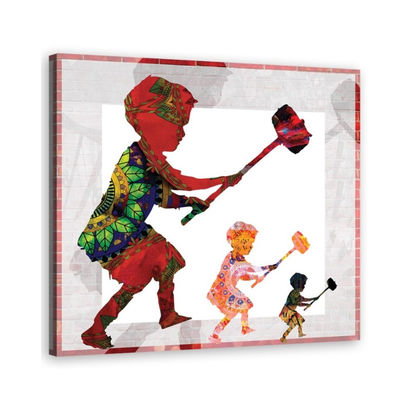 Leinwandbild modern - Banksy Boy mit einem Hammer | Feeby