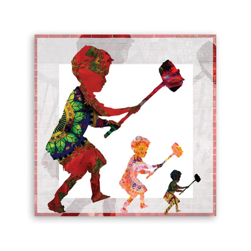 Leinwandbild modern - Banksy Boy mit einem Hammer | Feeby