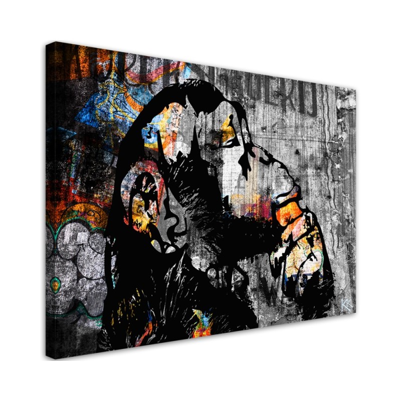 Obraz młodzieżowy - Street art Banksy DJ małpa abstrakcja