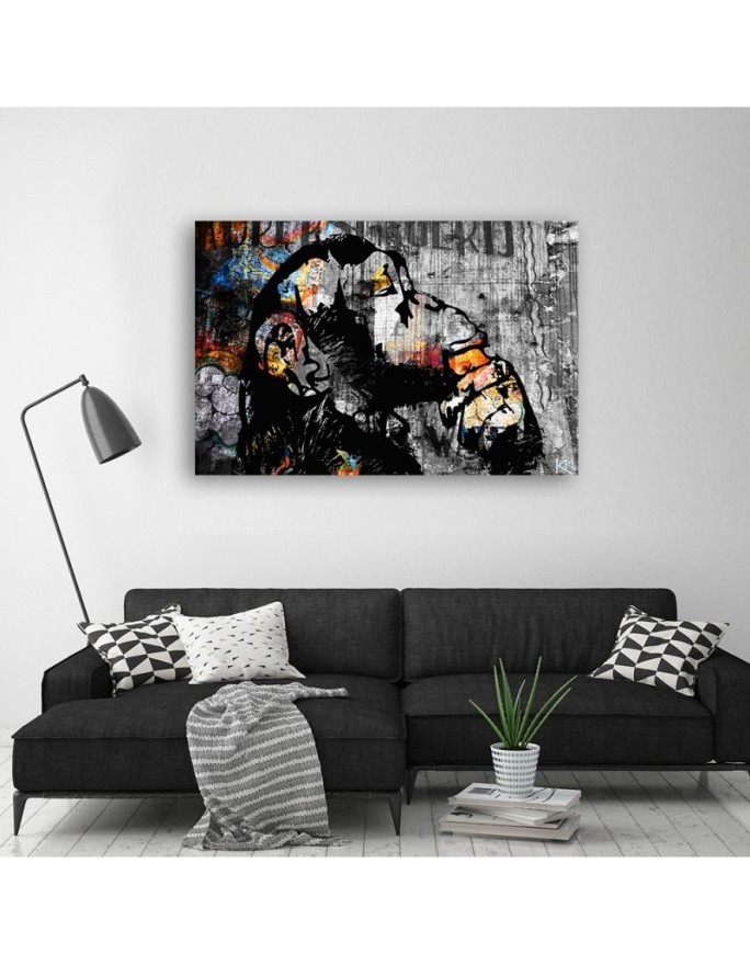 Obraz młodzieżowy - Street art Banksy DJ małpa abstrakcja