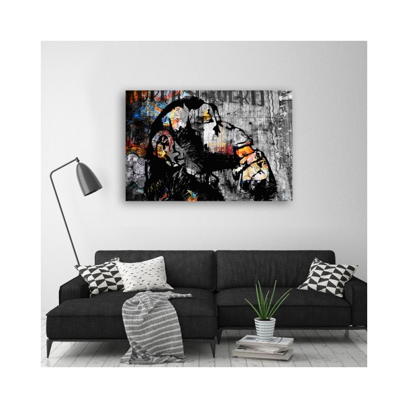 Bild auf Leinwand - Street Art Banksy Monkey Abstrakt | Feeby