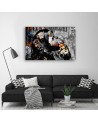 Obraz młodzieżowy - Street art Banksy DJ małpa abstrakcja