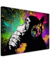 Obraz nowoczesny do pokoju nastolatka - Banksy kolorowa małpa | FEEBY